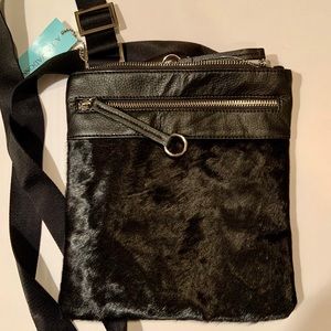 Crossbody, Calf Hair Black, NWT